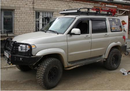 Крепление реечного домкрата на экспедиционный багажник RIVAL UAZ Patriot D.6311.1