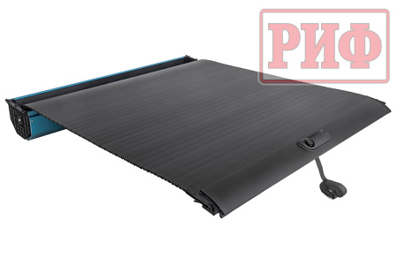 Крышка кузова РИФ для Mitsubishi L200 2024+, роллета раздвижная, алюминиевая, черная 1550x1533 мм ZM53B