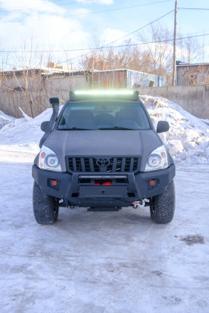 Бампер передний Toyota Land Cruiser Prado 120 REVO под балку и ПТФ STC-TLCP120-BFR-C1-L1L4