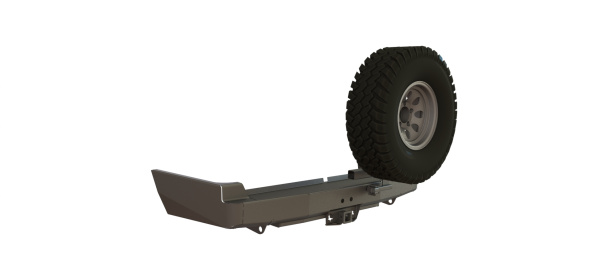 Бампер силовой задний Toyota Land Cruiser 105 с квадратом под фаркоп и калиткой STC-TLC105-BR-C2