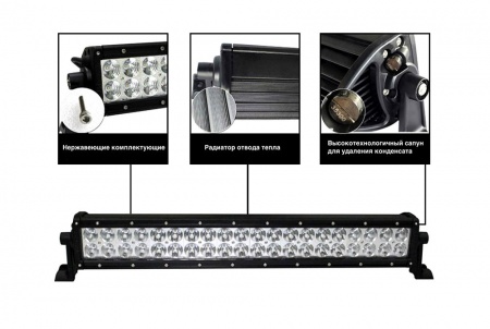 Фара Aurora 8 led, луч-spot, свет янтарный, 24W, 1920LM, 9-36V ALO-4-E4A