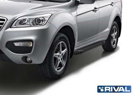 Порог "Black" RIVAL Suzuki Vitara 2015-/Ford Ecosport 2014-/ Lifan X60 2012-2016/ Lifan X60 2016-  F160ALB