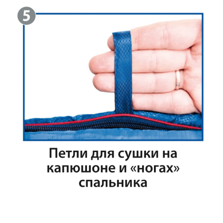 Мешок спальный BTrace Mega (Левый,Серый/Синий), (ТК: -5°C)  S0565