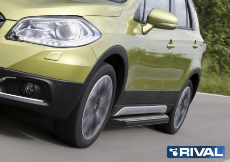 Порог "Premium-Black" RIVAL Great Wall/ Mitsubishi/ Nissan/ Renault Duster/ Ssang Yong/ Suzuki  A173ALB