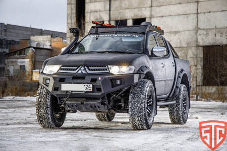 Бампер передний Mitsubishi Pajero Sport 2008-2015/L200 2013-2015 REVO БОДИК 40 под балку и ПТФ STC-MPS2-BFR-B40-C1-L1L4