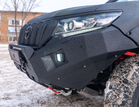 Бампер передний Toyota Land Cruiser Prado 150 2017-2024 REVO под балку и ПТФ STC-TLCP150/17-BFR-C1-L1L4