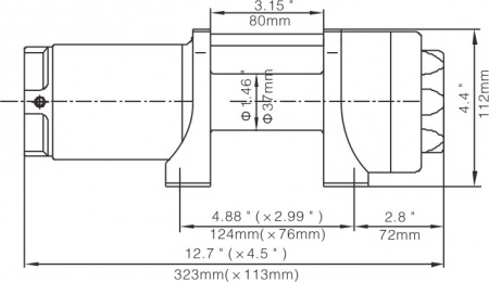 Лебёдка электрическая 12V Runva 2500A lbs 1140 кг (синтетический трос) EWP2500ASR