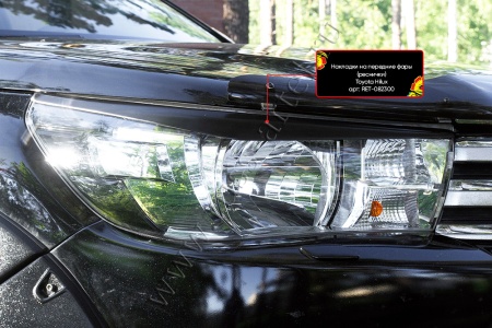 Накладки на передние фары (реснички) Toyota Hilux 2018-2020 (Exclusive Black) RET-082300