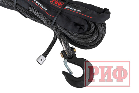 Трос для лебёдки синтетический РИФ 14 мм/22 м черный (готовый) Rope14mm22mBL