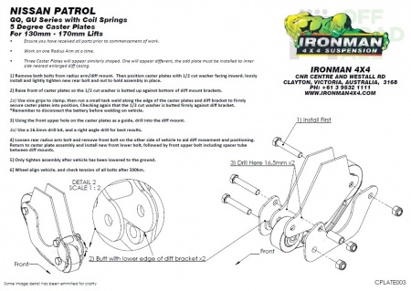 Комплект кастор плат Ironman Nissan Patrol Y60/Patrol Y61, лифт 100-150 мм  CPLATE003
