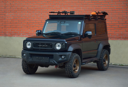 Багажник экспедиционный (платформа) алюминиевый РИФ 1250х1690 мм для Suzuki Jimny 2018+ (с крепежом) RIFJMN-roof4