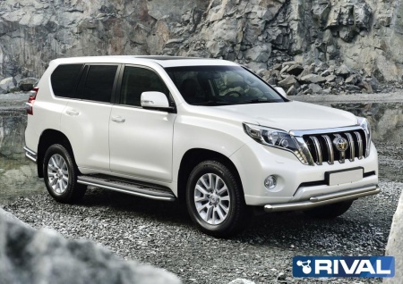 Защита переднего бампера d76+d57 RIVAL Toyota Land Cruiser Prado 150 2009-2013-2017  R.5704.007