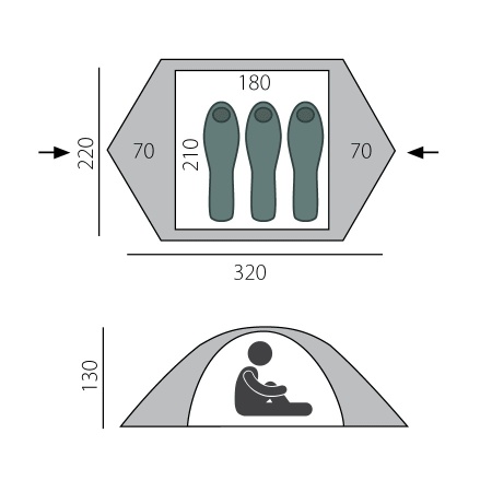 Палатка BTrace Point 3 (Зеленый/Бежевый)  T0505
