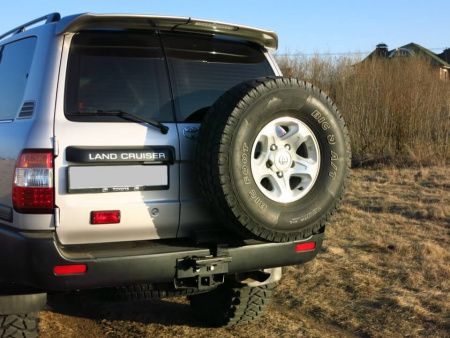 Калитка в штатный бампер Toyota Land Cruiser 105 с квадратом под фаркоп УСИЛЕННАЯ STC-TLC105-G-HD