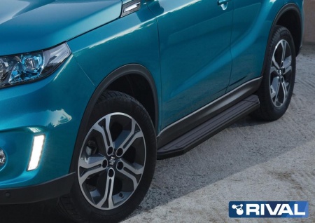 Порог "Premium-Black" RIVAL Great Wall/ Mitsubishi/ Nissan/ Renault Duster/ Ssang Yong/ Suzuki  A173ALB