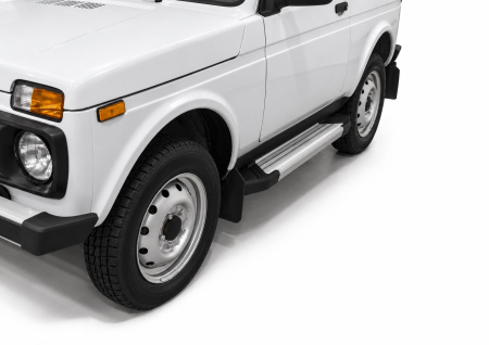 Фото изделия: Порог-площадка Silver F128AL + комплект крепежа Rival Lada 4x4 F128AL.6004.1 — изображение 1