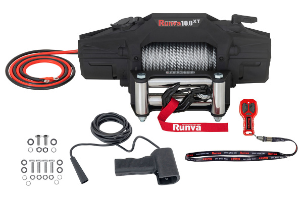 Лебёдка автомобильная электрическая 12V Runva 4500 кг стальной трос EWXT10000F