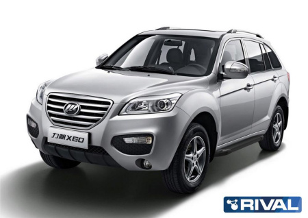 Порог "Black" RIVAL Suzuki Vitara 2015-/Ford Ecosport 2014-/ Lifan X60 2012-2016/ Lifan X60 2016-  F160ALB