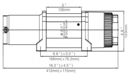 Лебёдка электрическая 12V Runva 4500Albs, синтетический трос   EWT4500ASR