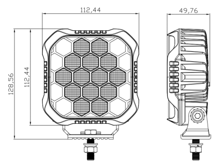 Светодиодная фара рабочего света РИФ 112x112x50 мм 90W LED W1390-HF
