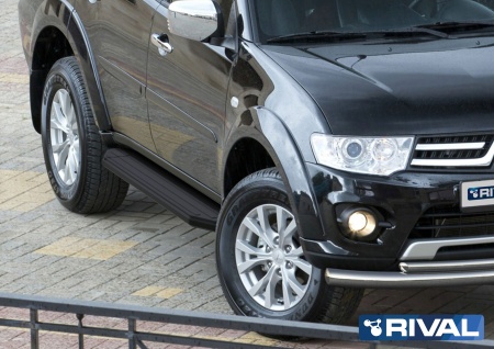 Порог "Premium-Black" RIVAL Great Wall/ Mitsubishi/ Nissan/ Renault Duster/ Ssang Yong/ Suzuki  A173ALB
