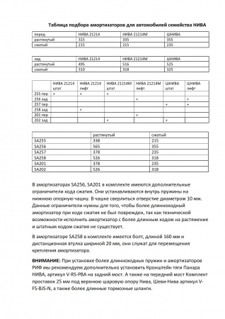 Амортизатор РИФ Нива 21214М/Шевроле-Нива задний SA202