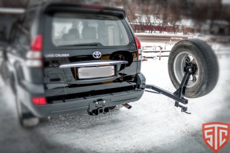 Калитка в штатный бампер Toyota Land Cruiser Prado 120 с квадратом под фаркоп STC-TLCP120-G