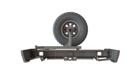 Бампер задний Toyota Land Cruiser 80 калитка центр, под ПТФ STC-TLC80-BR-C1-L2