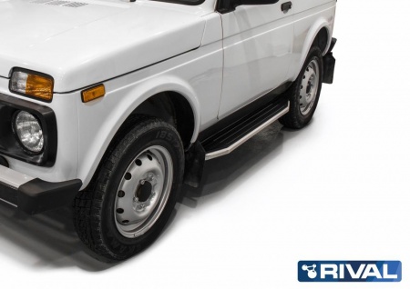 Порог-площадка "Premium" A128ALP + комплект крепежа RIVAL Lada 4x4  A128ALP.6004.1