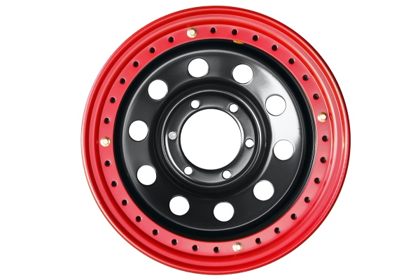 Диск усиленный Тойота Ниссан стальной черный 6x139,7 8xR16 d110 ET-19 с бедлоком (красный) 1680-63910BL-19 BD-R