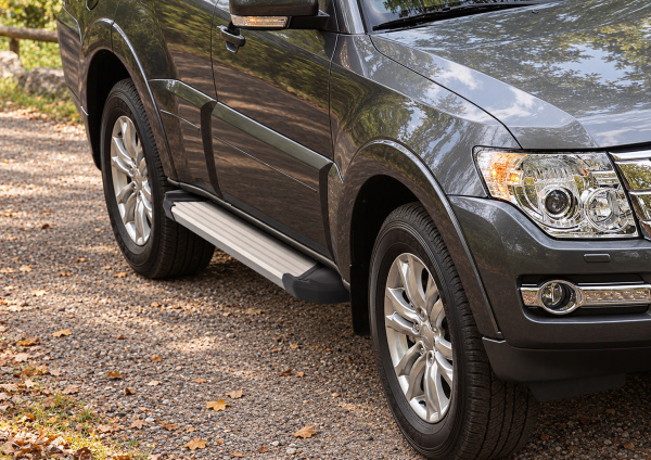 Фото изделия: Порог-площадка Silver F173AL + комплект крепежа Rival Mitsubishi Pajero IV F173AL.4002.1 — изображение 1